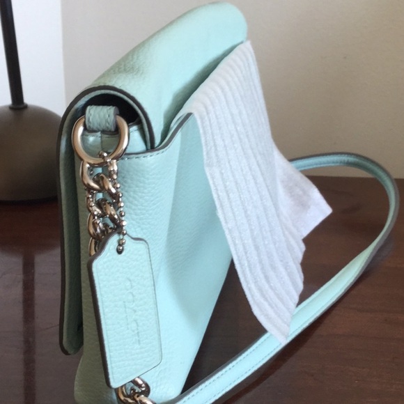 Coach Seaglass (Light green) Pebbled Leather Crosstown Crossbody 53083 $350 - Picture 3 of 7